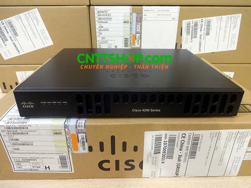 Cisco ISR4221/K9 2 port LAN or WAN, 2xNIM slots, 1xISC slot, 8GB Flash, 4GB DRAM