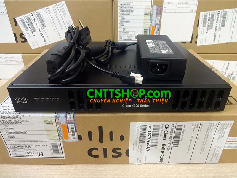 Cisco ISR4221/K9 2 port LAN or WAN, 2xNIM slots, 1xISC slot, 8GB Flash, 4GB DRAM