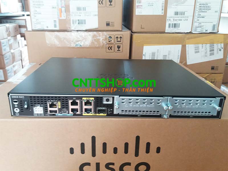Cisco ISR4321/K9 2GE port, 2 Slot NIM, 1 ISC slot, 4 GB Flash + 4 GB DRAM default