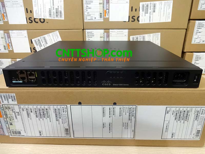 Router Cisco ISR4331/K9 3 port GE, 2xNIM + 1xISC slot + 1xSM slot, 4 GB Flash + 4 GB DRAM default