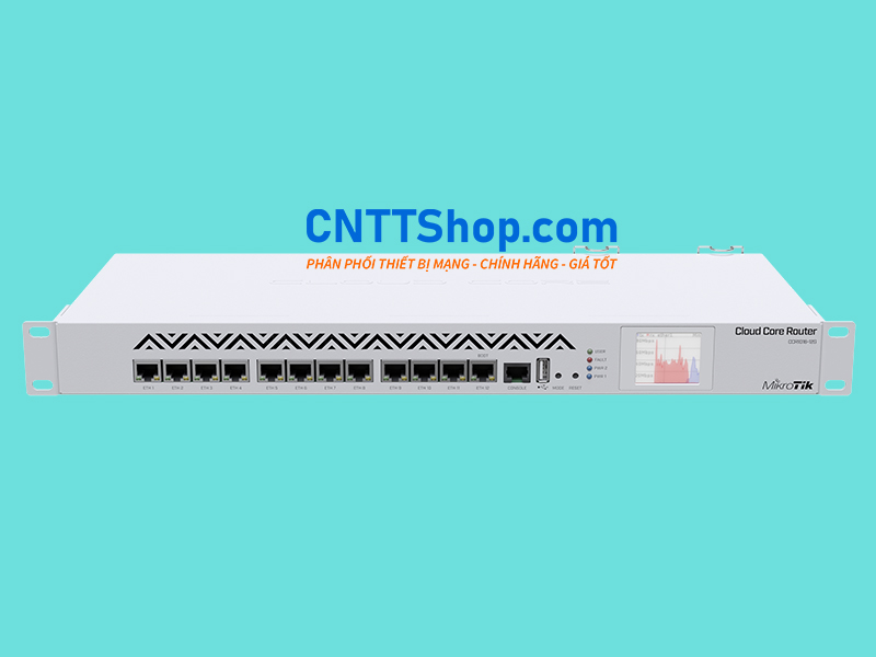Ethernet Router MikroTik CCR1016-12G, 12 x 1G RJ45, Rack 1U