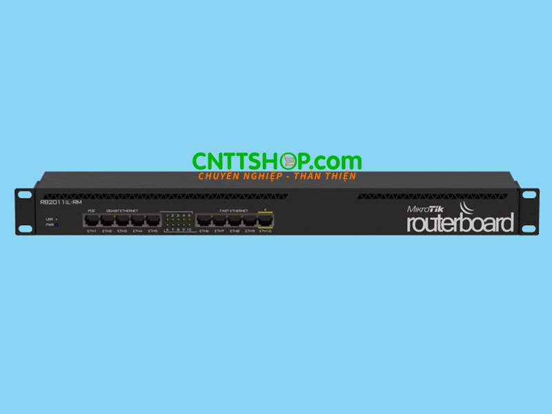 Router MikroTik RB2011iL-RM 5 x FE, 5 x GE with PoE, rack 1U