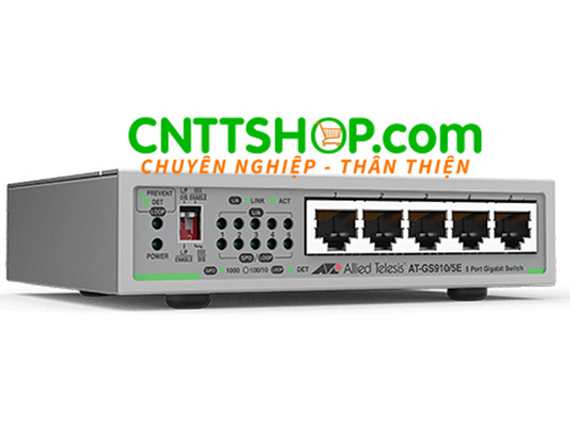 Switch Allied Telesis AT-GS910/5E 5-port 10/100/1000T unmanaged with external PSU