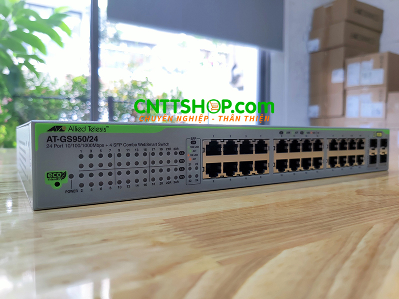 Switch Allied Telesis AT-GS950/24 24-port 10/100/1000T, 4 SFP combo ports