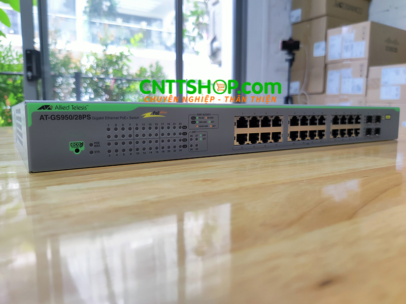 Switch Allied Telesis AT-GS950/28PS 24-port 10/100/1000T PoE+, 4 SFP combo ports