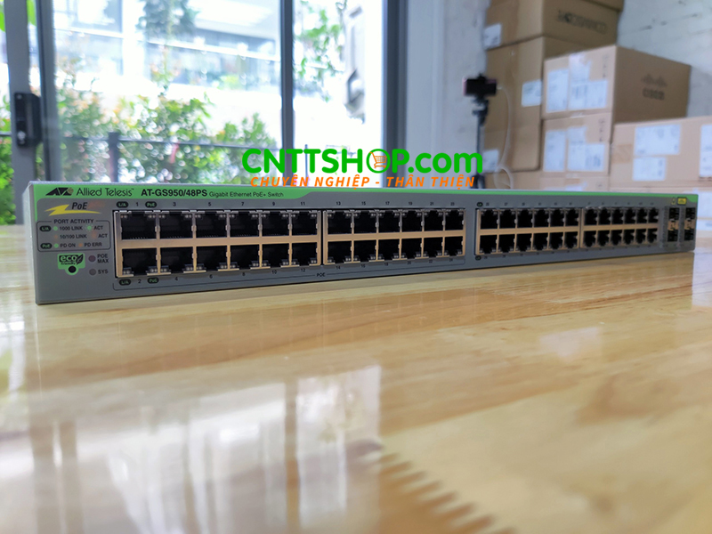 Switch Allied Telesis AT-GS950/48PS 48-port 10/100/1000T PoE+ (24 POE+ Enabled), 2 SFP combo ports