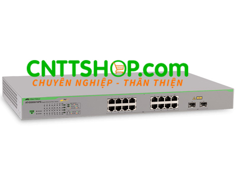 Switch Allied Telesis AT-GS950/16PS 16-port 10/100/1000T PoE+, 2 SFP combo ports