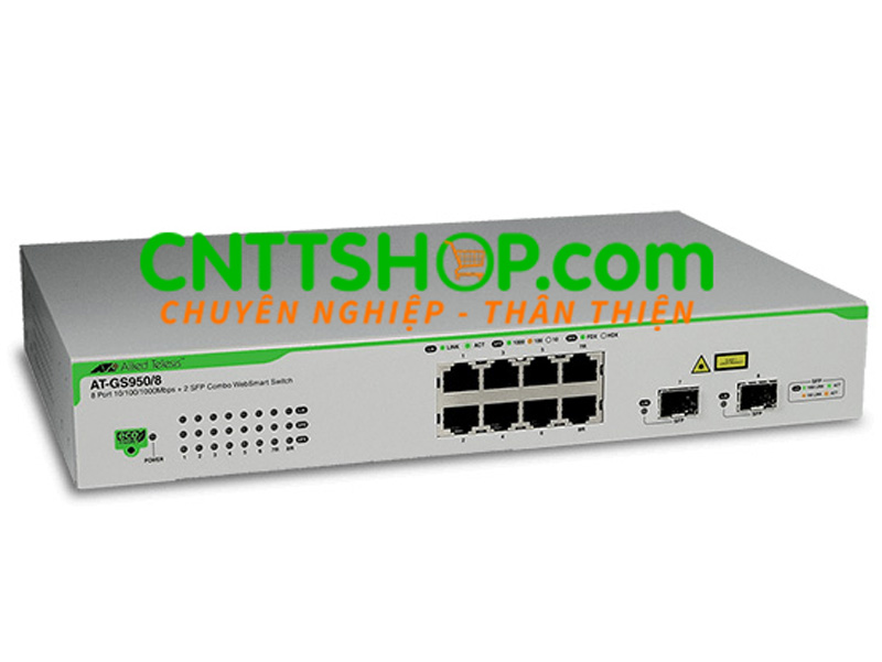 Switch Allied Telesis AT-GS950/8 8-port 10/100/1000T, 2 SFP combo ports