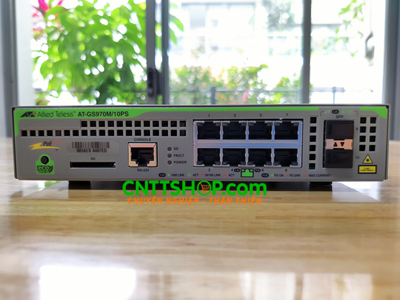 Switch Allied Telesis AT-GS970M/10PS-R L3 switch PoE with rack mount kit