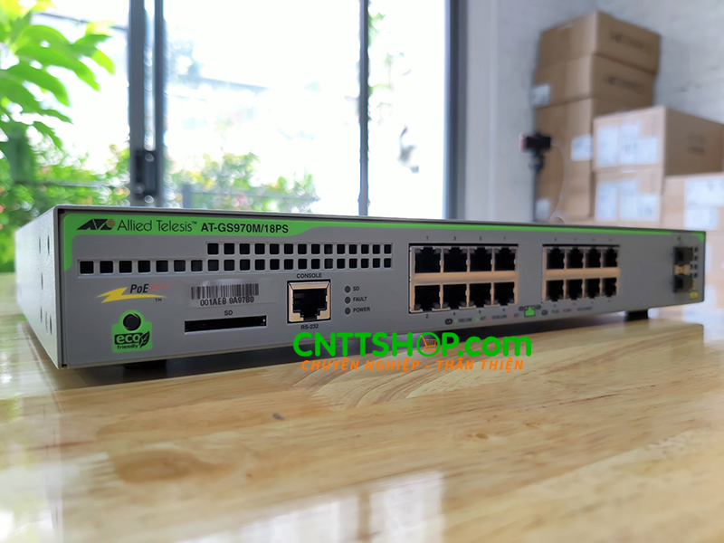 Switch Allied Telesis AT-GS970M/18PS-R L3 switch PoE with rack mount kit