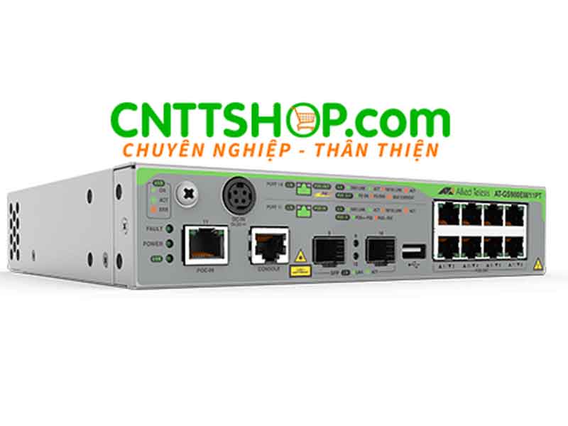 Switch Allied Telesis AT-GS980EM/11PT 8-port PoE+, 2 SFP ports, 1 AC adapter port4 , 1 PoE-in port
