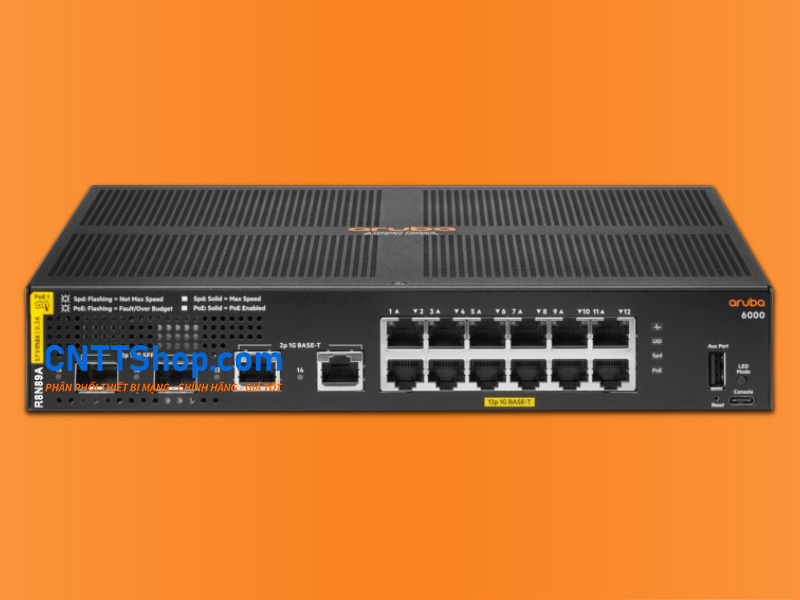 Switch Aruba R8N89A 12x 1GbE Ports Class4 PoE 139W, 2G/2SFP Combo Ports