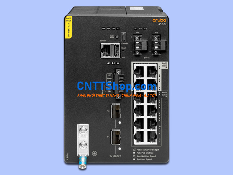 Switch Công Nghiệp Aruba JL817A 12-port 1G RJ-45 PoE+/UPoE, 2 SFP+