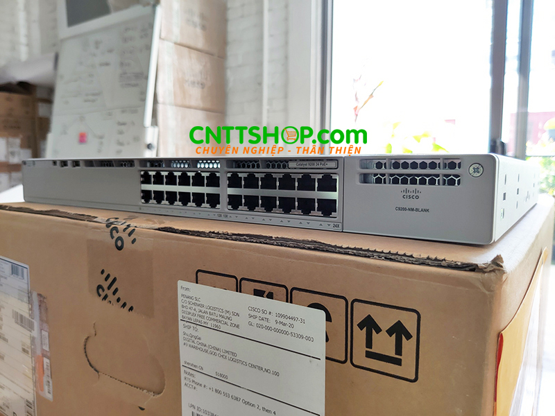 Switch Cisco Catalyst C9200-24P-E 24 Port 1GE PoE+ Network Essentials layer 3