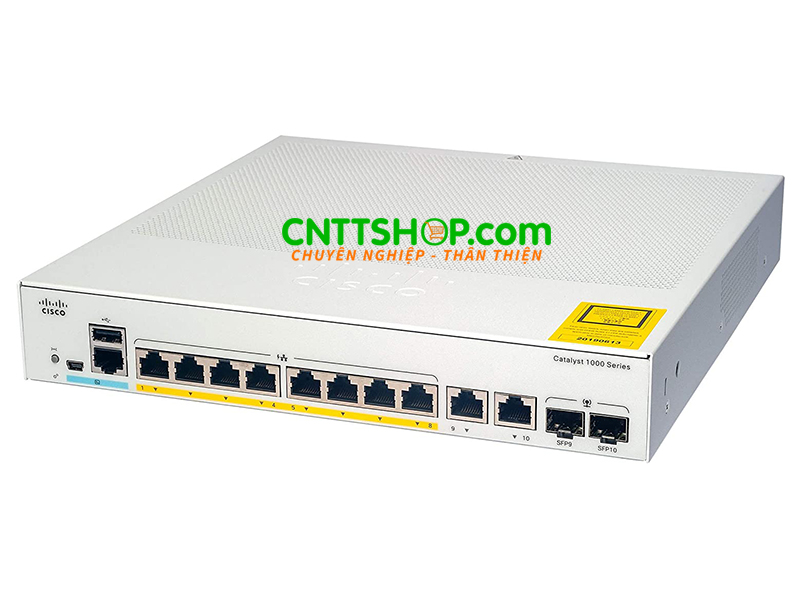 Switch Cisco Catalyst C1000-8FP-2G-L 8 port 1GE PoE+ 120W budget