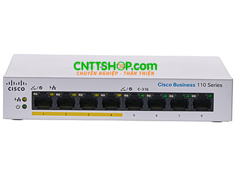Cisco CBS110-8PP-D-EU 8x GbE, 4x PoE 32W port, unmanaged, DC 48V-1.25A