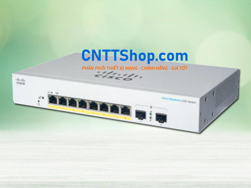 Switch Cisco business 220 Series CBS220-8FP-E-2G-EU 8 x 1G RJ45 PoE+