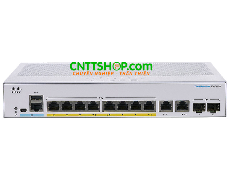 Switch Cisco CBS350-8P-E-2G-EU 8GE PoE+ 67W 2 uplink combo