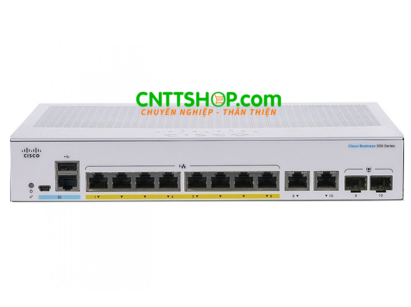 Cisco CBS350-8XT-EU 8x 10 Gigabit copper ports, 2 combo ports