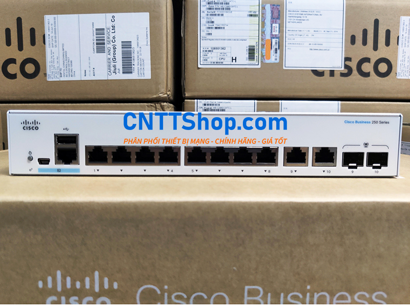 Switch Cisco CBS250-8T-E-2G-EU 8x 1GE, 2x 1G SFP/RJ-45 combo uplink