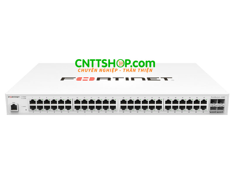 FS-448E-FPoE FortiSwitch 48 Port 1GE PoE, 4 Port 10G SFP+ Uplink