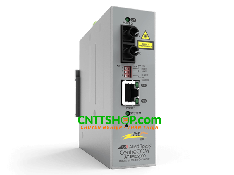Converter quang industrial Allied Telesis AT-IMC2000TP/SC-980 MMF 550m PoE+