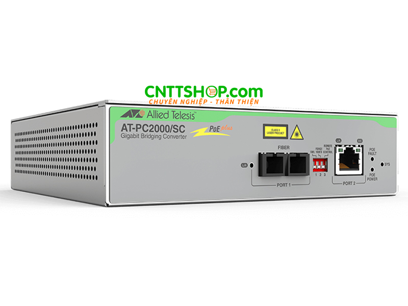 Converter quang Allied Telesis AT-PC2000/SC 1000T POE+ to 1000SX/SC Fiber