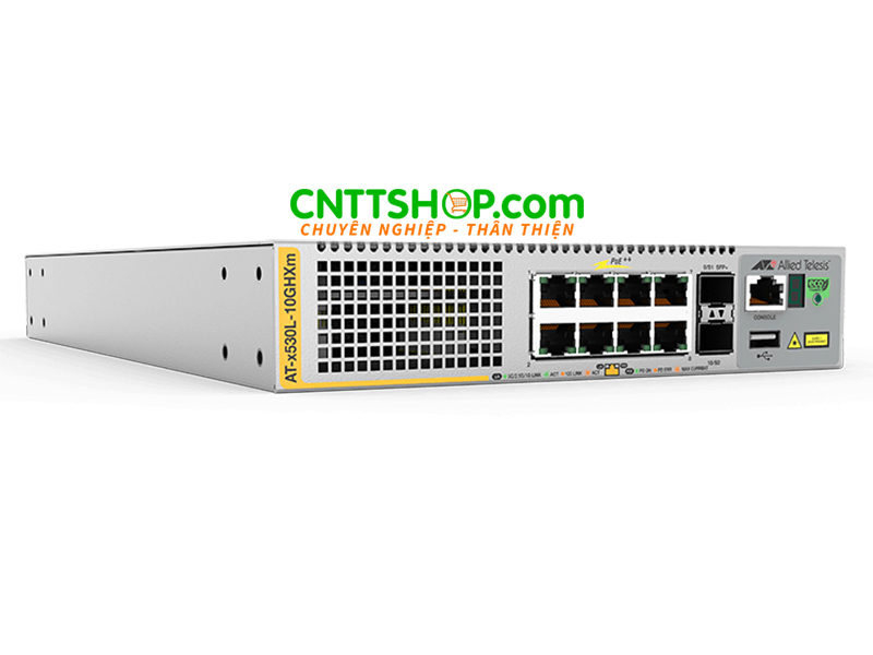 Switch Allied Telesis AT-x530L-10GHXm 8 port 1GE PoE++ layer 3